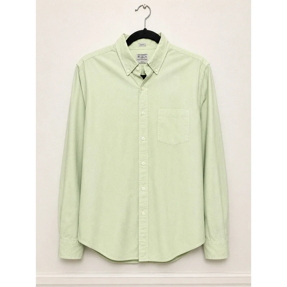 J. Crew Slim Fit Button Down Shirt Mens Large Light Green Cotton 52864 HO 13